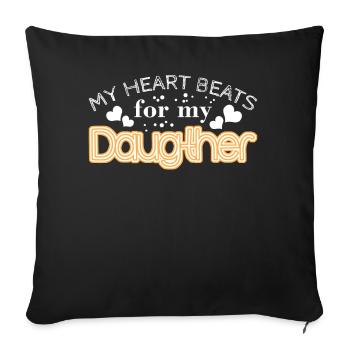 Father Dad Daughter Daughters - Sofa pillowcase 17,3'' x 17,3'' (45 x 45 cm) - black - Front