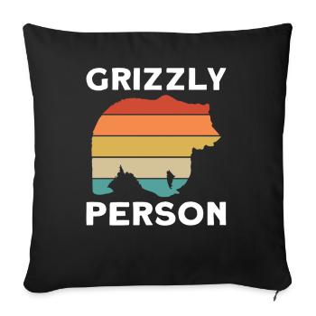 Grizzly Bear Person Brown Bear - Sofa pillowcase 17,3'' x 17,3'' (45 x 45 cm) - black - Front