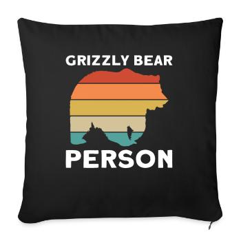Grizzly Bear Person Brown Bear - Sofa pillowcase 17,3'' x 17,3'' (45 x 45 cm) - black - Front