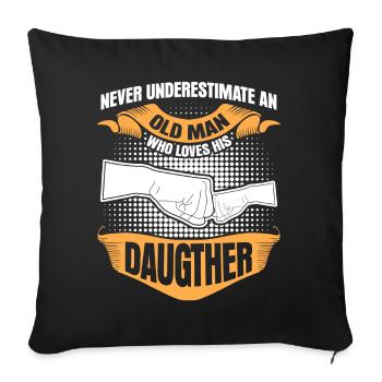 Dad Father Daughter Daughters - Sofa pillowcase 17,3'' x 17,3'' (45 x 45 cm) - black - Front
