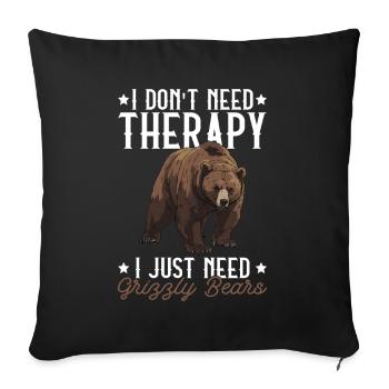 Grizzly Bear Brown Bear Bear - Sofa pillowcase 17,3'' x 17,3'' (45 x 45 cm) - black - Front