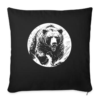 Grizzly Bear Brown Bear - Sofa pillowcase 17,3'' x 17,3'' (45 x 45 cm) - black - Front