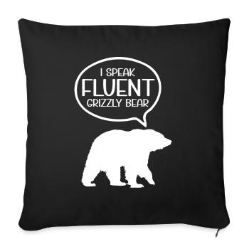 Grizzly Bear Brown Bear - Sofa pillowcase 17,3'' x 17,3'' (45 x 45 cm) - black - Front