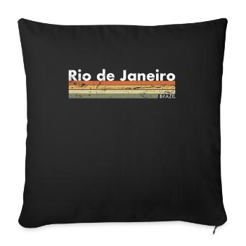 Rio de Janeiro Vintage Brazil Brasilien Retro - Sofa pillowcase 17,3'' x 17,3'' (45 x 45 cm) - black - Front