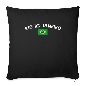 Rio de Janeiro Brazil Brazil Flag - Sofa pillowcase 17,3'' x 17,3'' (45 x 45 cm) - black - Front