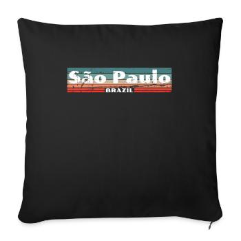 São Paulo Brazil Vintage Brasilien Retro - Sofa pillowcase 17,3'' x 17,3'' (45 x 45 cm) - black - Front
