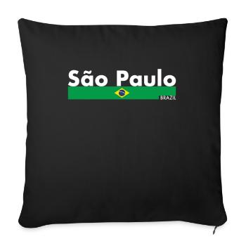 São Paulo Brésil Brésil Drapeau brésilien - Housse de coussin décorative 45 x 45 cm - noir - Devant