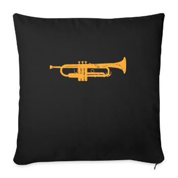 Trumpet Music Tones - Sofa pillowcase 17,3'' x 17,3'' (45 x 45 cm) - black - Front