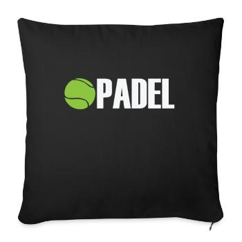 Padel Tennis Sports et Balle - Housse de coussin décorative 45 x 45 cm - noir - Devant
