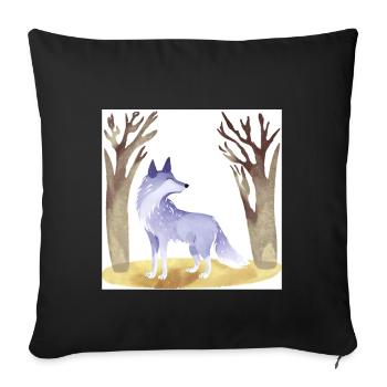 blue-grey fox - little vixen - fantasy motif - Sofa pillowcase 17,3'' x 17,3'' (45 x 45 cm) - black - Front
