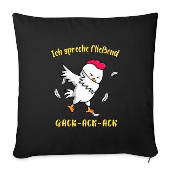 Chickens Whisperer Farm Chicken Coop Farmer - Sofa pillowcase 17,3'' x 17,3'' (45 x 45 cm) - black - Front