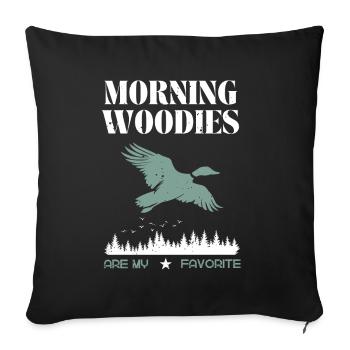 Duck Hunting Hunter Funny Saying - Sofa pillowcase 17,3'' x 17,3'' (45 x 45 cm) - black - Front