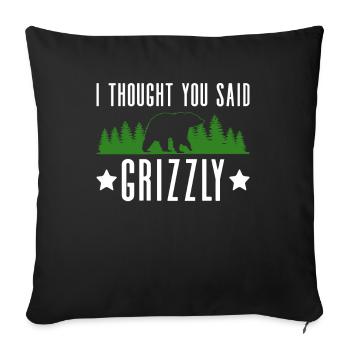 Grizzly Bear Brown Bear Bear - Sofa pillowcase 17,3'' x 17,3'' (45 x 45 cm) - black - Front