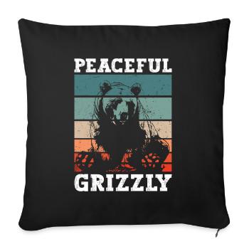 Grizzly Bear Brown Bear Bear - Sofa pillowcase 17,3'' x 17,3'' (45 x 45 cm) - black - Front