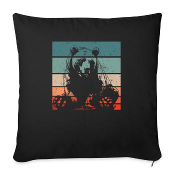 Grizzly Ours brun Ours brun - Housse de coussin décorative 45 x 45 cm - noir - Devant