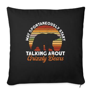 Grizzly Bear Brown Bear Bear - Sofa pillowcase 17,3'' x 17,3'' (45 x 45 cm) - black - Front