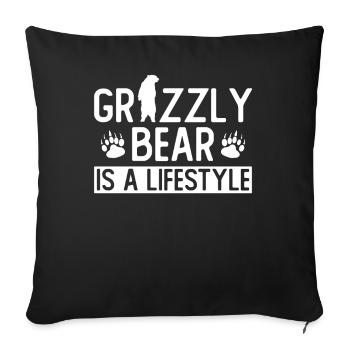 Grizzly Bear Brown Bear Bear - Sofa pillowcase 17,3'' x 17,3'' (45 x 45 cm) - black - Front