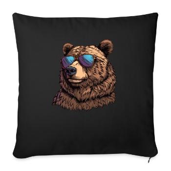 Cool Grizzly Bear Brown Bear Bear - Sofa pillowcase 17,3'' x 17,3'' (45 x 45 cm) - black - Front