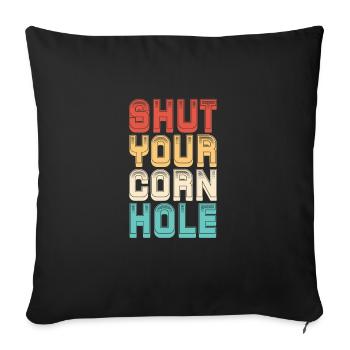 Cornhole pouf trou aveugle cadeau - Housse de coussin décorative 45 x 45 cm - noir - Devant