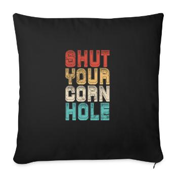 Cornhole - Housse de coussin décorative 45 x 45 cm - noir - Devant