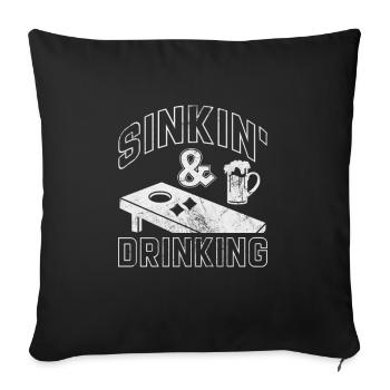 Cornhole - Housse de coussin décorative 45 x 45 cm - noir - Devant