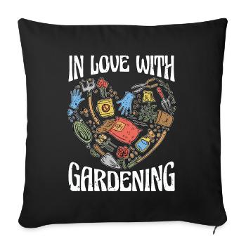 Jardinier amoureux du jardinage Horticulteur - Housse de coussin décorative 45 x 45 cm - noir - Devant