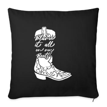 Cadeau de musique country country music - Housse de coussin décorative 45 x 45 cm - noir - Devant
