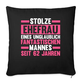 Marriage Aquarium Wedding 62 Years Married Wedding - Sofa pillowcase 17,3'' x 17,3'' (45 x 45 cm) - black - Front