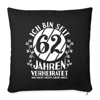 Ehe Aquarium Hochzeit 62 Jahre Verheiratet Hochzei - Sofakissenbezug 45 x 45 cm - Schwarz - Vorne