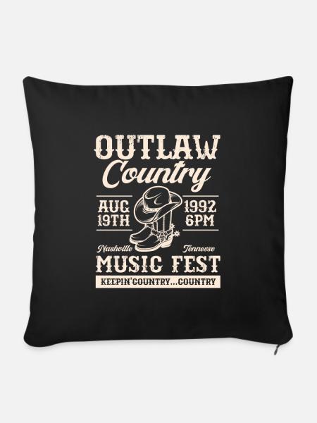 Country Music Countrymusic Geschenk - Sofakissenbezug 45 x 45 cm - Schwarz