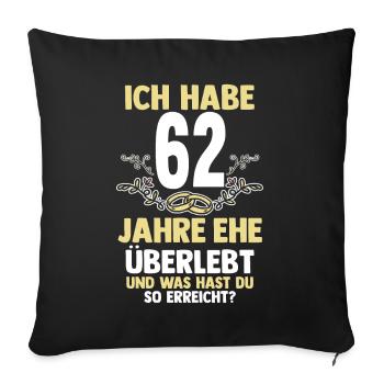 Mariage Aquarium Mariage 62 ans mariage - Housse de coussin décorative 45 x 45 cm - noir - Devant
