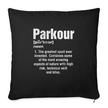 Parkour - Sofakissenbezug 45 x 45 cm - Schwarz - Vorne