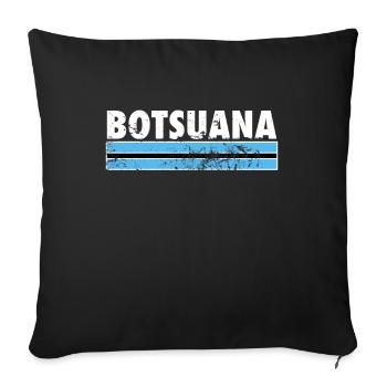 Botswana Vintage Botswana Botswana Flag - Sofa pillowcase 17,3'' x 17,3'' (45 x 45 cm) - black - Front