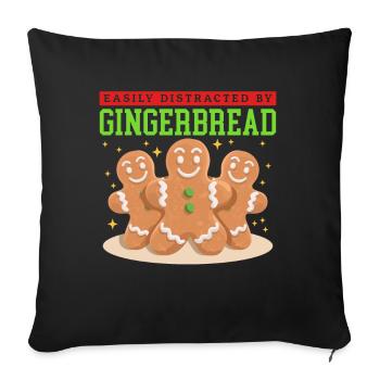 Gingerbread Man Gingerbread Gingerbread Men Gift - Sofa pillowcase 17,3'' x 17,3'' (45 x 45 cm) - black - Front