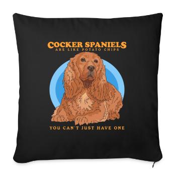 Cocker Spaniel English Cocker Spaniel Gift - Sofa pillowcase 17,3'' x 17,3'' (45 x 45 cm) - black - Front