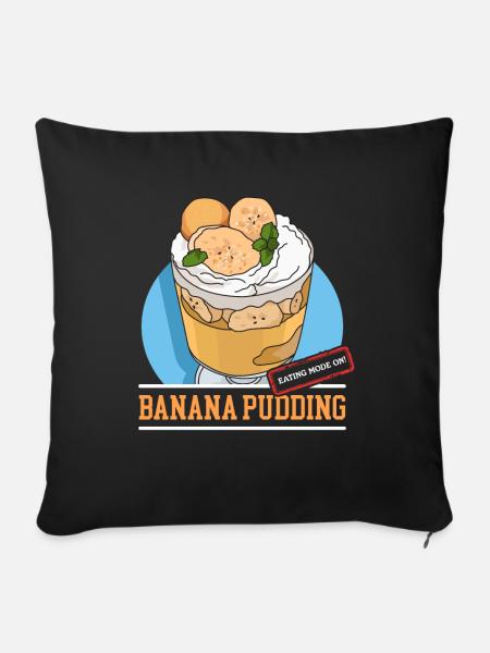 Bananenpudding Bananen Pudding Geschenk - Sofakissenbezug 45 x 45 cm - Schwarz