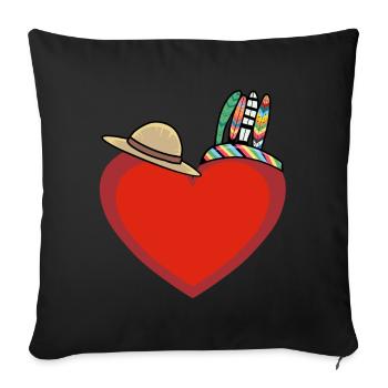 Heart Hearts Wild West USA - Sofa pillowcase 17,3'' x 17,3'' (45 x 45 cm) - black - Front