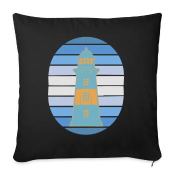 Lighthouse Signal Maritime Lighthouses - Sofa pillowcase 17,3'' x 17,3'' (45 x 45 cm) - black - Front
