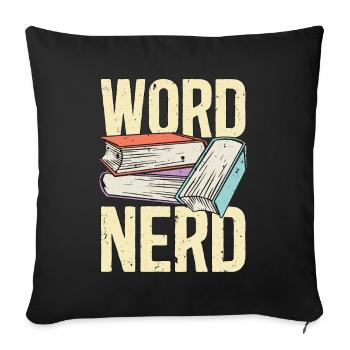 Reading Word Nerd Literature Reading Books Reader - Sofakissenbezug 45 x 45 cm - Schwarz - Vorne