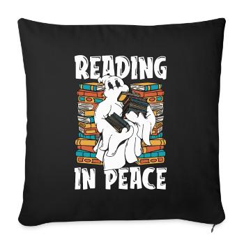 Reading In Peace Loves Reading Books Avid Reader - Sofakissenbezug 45 x 45 cm - Schwarz - Vorne