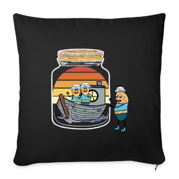 Peanut Sailors Message in a Bottle Ship Boat Ahoy - Sofa pillowcase 17,3'' x 17,3'' (45 x 45 cm) - black - Front