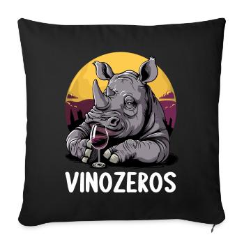 Vinozeros Wine Connoisseur Wine Drinker Wine Lovers - Sofa pillowcase 17,3'' x 17,3'' (45 x 45 cm) - black - Front