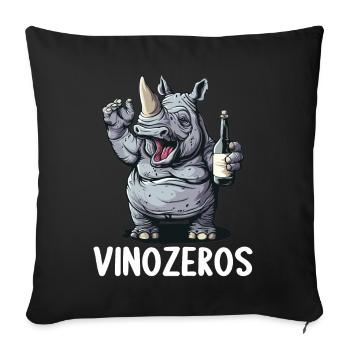 Vinozeros Wine Connoisseur Wine Drinker Wine Lovers - Sofa pillowcase 17,3'' x 17,3'' (45 x 45 cm) - black - Front