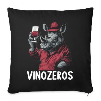 Vinozeros Wine Connoisseur Wine Drinker Wine Lovers - Sofa pillowcase 17,3'' x 17,3'' (45 x 45 cm) - black - Front