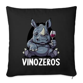 Vinozeros Wine Connoisseur Wine Drinker Wine Lovers - Sofa pillowcase 17,3'' x 17,3'' (45 x 45 cm) - black - Front