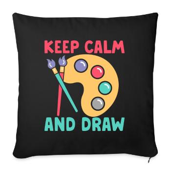Artiste Peintre Graphique Keep Calm Et Dessiner Des Cadeaux - Housse de coussin décorative 45 x 45 cm - noir - Devant