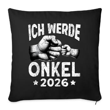 Je vais être oncle en 2026 - Housse de coussin décorative 45 x 45 cm - noir - Devant