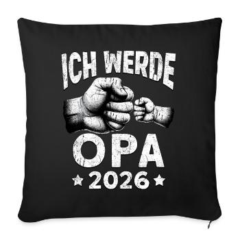 I'm going to be grandpa in 2026 - Sofa pillowcase 17,3'' x 17,3'' (45 x 45 cm) - black - Front