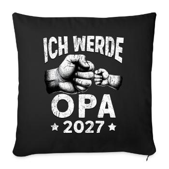I'm going to be grandpa in 2027 - Sofa pillowcase 17,3'' x 17,3'' (45 x 45 cm) - black - Front