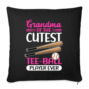 Tee Ball Grandma Tee-Ball T-Ball Teeball Geschenk - Sofakissenbezug 45 x 45 cm - Schwarz - Vorne